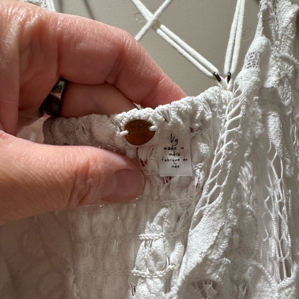 Free People Adella White Lace Tank Top - Picture 8 of 10